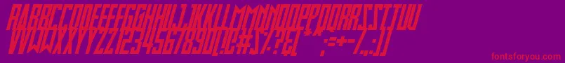 Slimbots Italic Font – Red Fonts on Purple Background