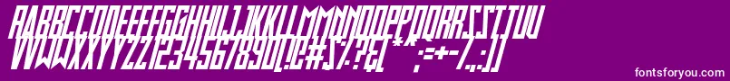 Slimbots Italic Font – White Fonts on Purple Background