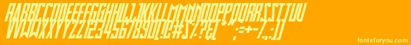 fuente Slimbots Italic – Fuentes Amarillas Sobre Fondo Naranja