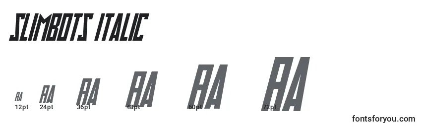 Размеры шрифта Slimbots Italic