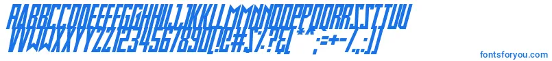 フォントSlimbots Italic – 白い背景に青い文字