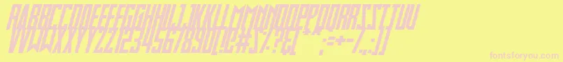 Slimbots Italic Font – Pink Fonts on Yellow Background