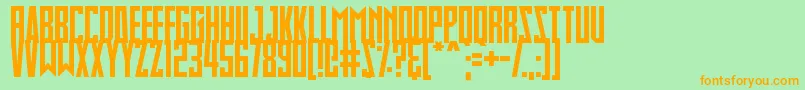 Slimbots Font – Orange Fonts on Green Background