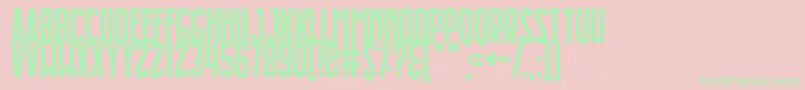 Slimlines Font – Green Fonts on Pink Background