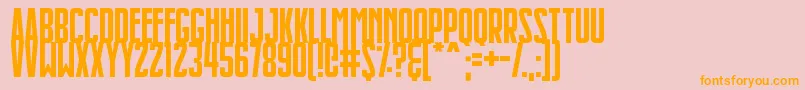 Slimlines Font – Orange Fonts on Pink Background