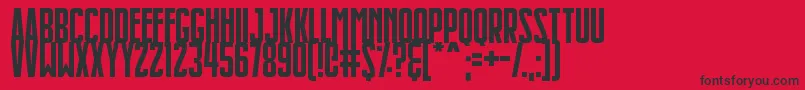 Slimlines Font – Black Fonts on Red Background