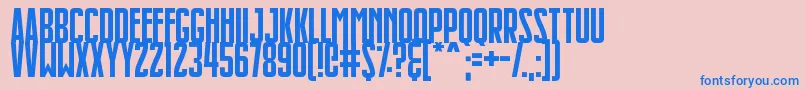 Slimlines Font – Blue Fonts on Pink Background