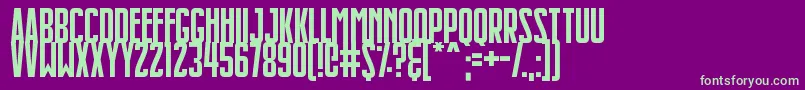 Slimlines Font – Green Fonts on Purple Background