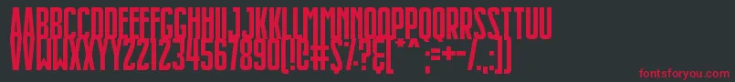 Slimlines Font – Red Fonts on Black Background