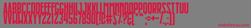 Slimlines Font – Red Fonts on Gray Background