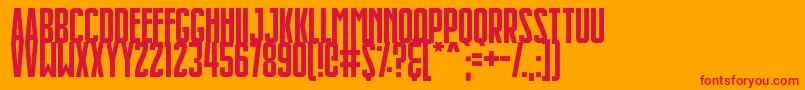 Slimlines Font – Red Fonts on Orange Background