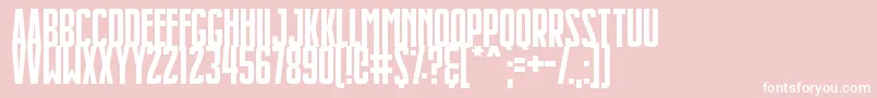 Slimlines Font – White Fonts on Pink Background