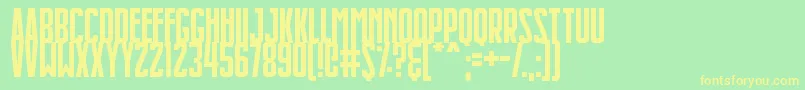 Slimlines Font – Yellow Fonts on Green Background