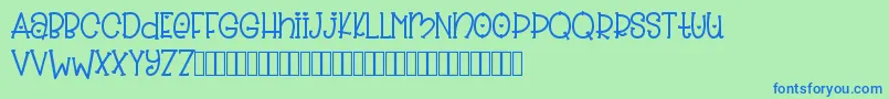 Slinky Bear PERSONAL USE Font – Blue Fonts on Green Background