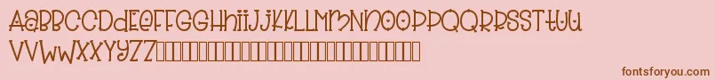 Slinky Bear PERSONAL USE Font – Brown Fonts on Pink Background