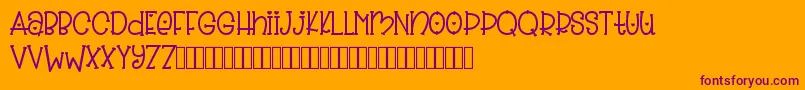 Slinky Bear PERSONAL USE Font – Purple Fonts on Orange Background