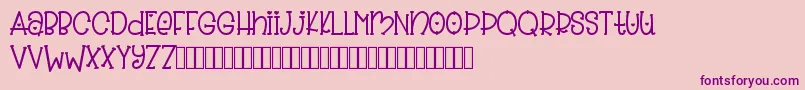 Slinky Bear PERSONAL USE Font – Purple Fonts on Pink Background