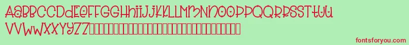 Slinky Bear PERSONAL USE Font – Red Fonts on Green Background