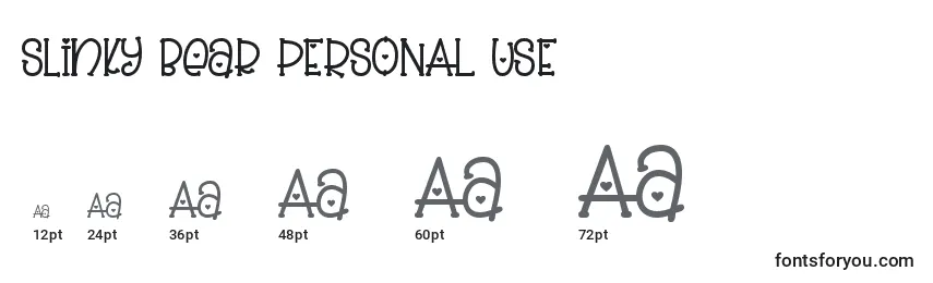 Slinky Bear PERSONAL USE Font Sizes