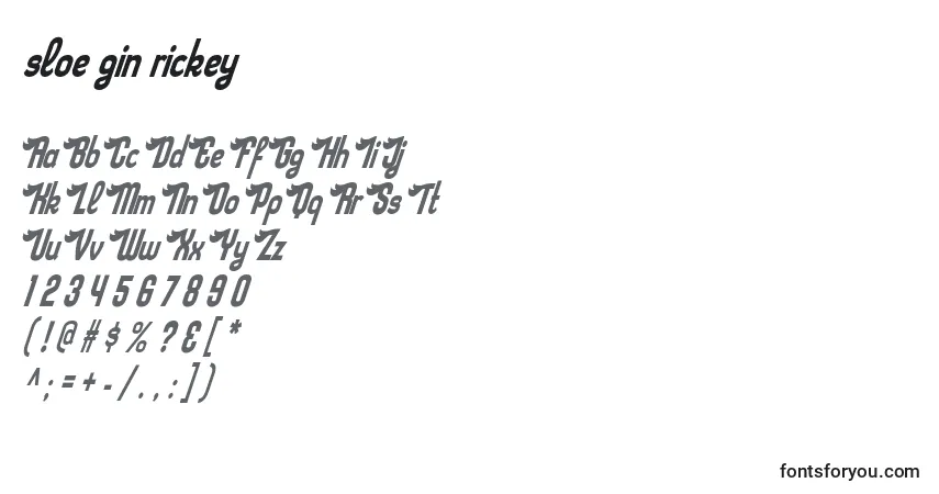 Шрифт Sloe gin rickey – алфавит, цифры, специальные символы