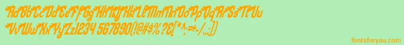 sloe gin rickey-Schriftart – Orangefarbene Schriften auf grünem Hintergrund