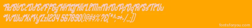 sloe gin rickey-Schriftart – Rosa Schriften auf orangefarbenem Hintergrund
