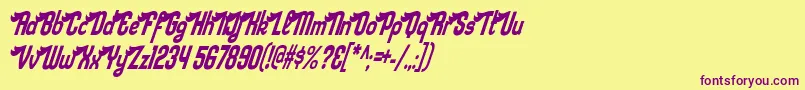sloe gin rickey Font – Purple Fonts on Yellow Background