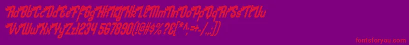 sloe gin rickey-Schriftart – Rote Schriften auf violettem Hintergrund