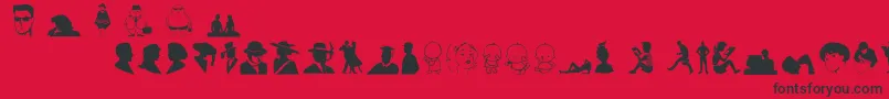 Peopleo Font – Black Fonts on Red Background