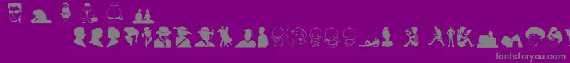 Weitere Informationen zur Peopleo-Schriftart Peopleo-Schriftart – Graue Schriften auf violettem Hintergrund