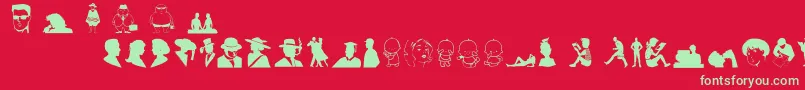 Czcionka Peopleo – zielone czcionki na czerwonym tle