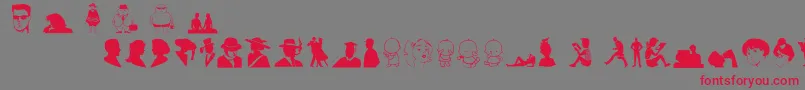 Peopleo Font – Red Fonts on Gray Background