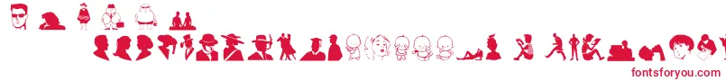 Peopleo Font – Red Fonts on White Background
