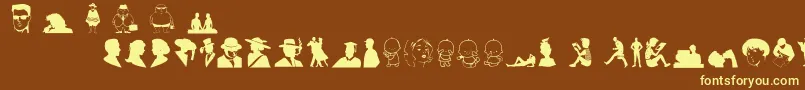 Peopleo Font – Yellow Fonts on Brown Background