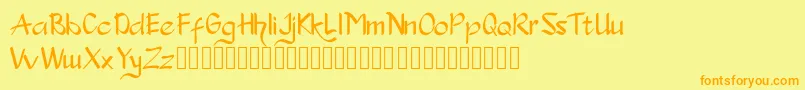 Slondok Font – Orange Fonts on Yellow Background