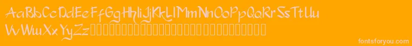 Slondok Font – Pink Fonts on Orange Background
