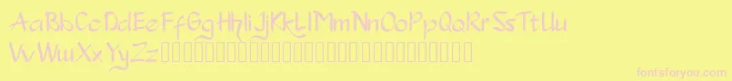 Slondok-fontti – vaaleanpunaiset fontit keltaisella taustalla