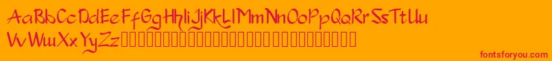 Slondok Font – Red Fonts on Orange Background