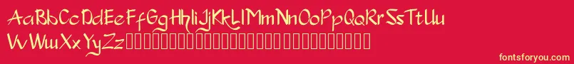 More about Slondok Font Slondok Font – Yellow Fonts on Red Background