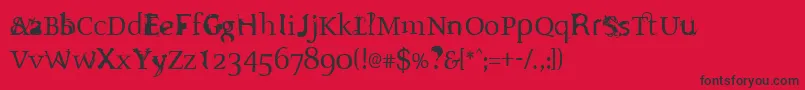 SLOTRG  -fontti – mustat fontit punaisella taustalla