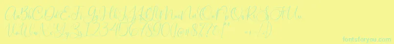 Slovenia Demo Font – Green Fonts on Yellow Background