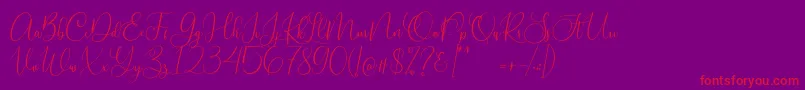 Slovenia Demo Font – Red Fonts on Purple Background