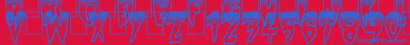 Slow Death Font – Blue Fonts on Red Background