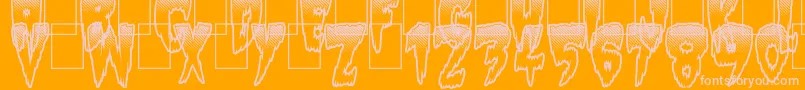 Slow Death Font – Pink Fonts on Orange Background