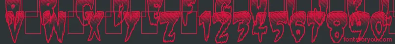 フォントSlow Death – 黒い背景に赤い文字