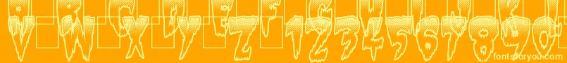 Slow Death Font – Yellow Fonts on Orange Background