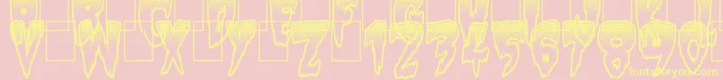 Slow Death Font – Yellow Fonts on Pink Background