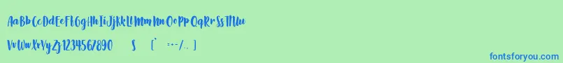 Slow Life Font – Blue Fonts on Green Background