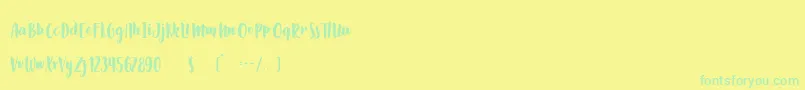 Czcionka Slow Life – zielone czcionki na żółtym tle