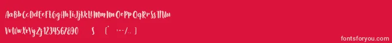 Slow Life Font – Pink Fonts on Red Background
